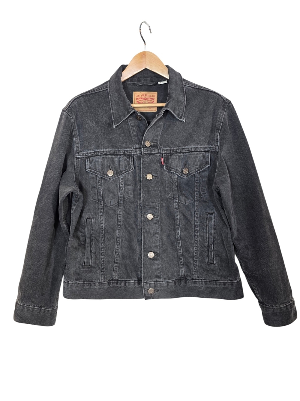 Levi's Black Washed Denim Jacket -  Lightweight Trucker